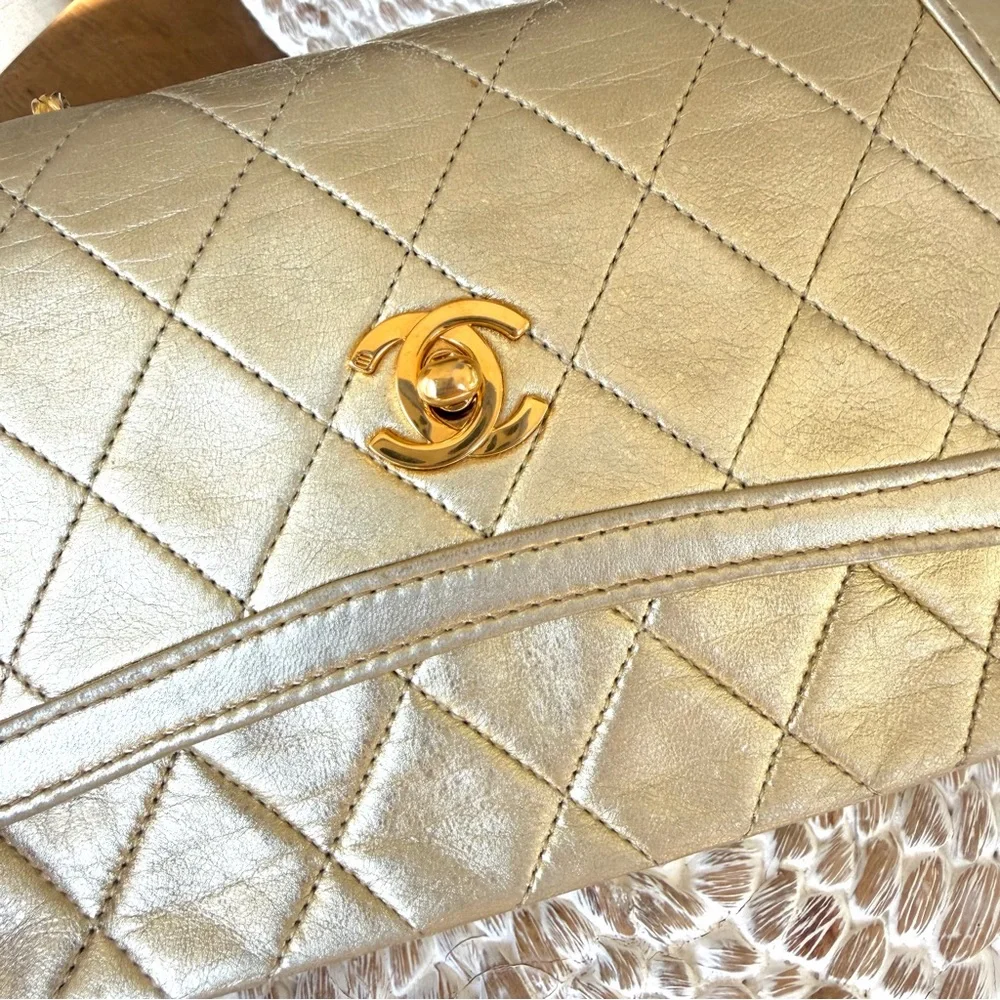 CHANEL Vintage 90’s Metallic Mini Flap Bag